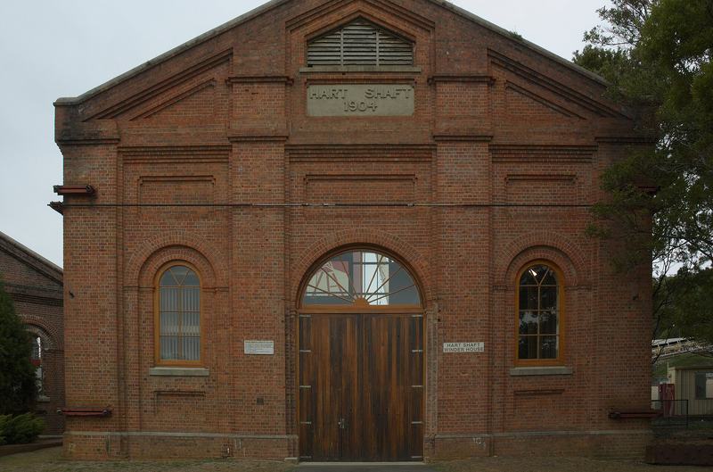 Up the Tamar — The brick Hart Shaft winder house at Beaconsfield, dated 1904