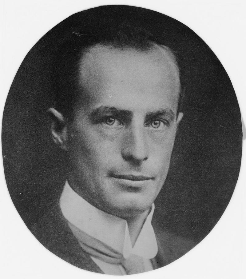 The city that faces south — Douglas Mawson, a head-and-shoulders portrait in an oval frame